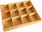 1 Pcs 13.4''x10.6''x2'' Wooden Storage Divider Box Showcase Display Box Organization Tray Tabletop Box with 12 Compartments for Home Craft Office Kitchen Storage
